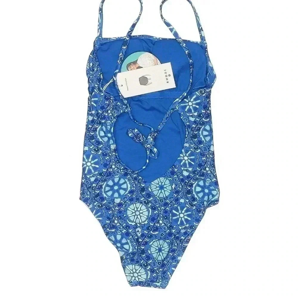 RHODE for Target Blue Zinnia Print One Piece Swimsuit Size Small NWT - Picture 5 of 7